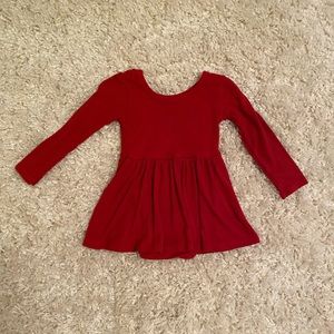 Little Sleepies Holiday Red Ribbed Twirl Dress with Bodysuit | 12-18 months